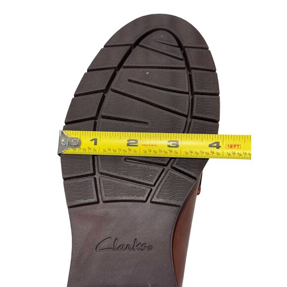 Clarks Women's Westlynn Bella Lug-Sole Chunky Comfort Loafers Brown Leather Sz 9 - Picture 7 of 8